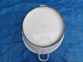 Smaltovaný bílý vandlík, průměr 45 cm - 6