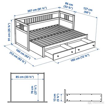 Rozkládací postel Ikea Hemnes - 6