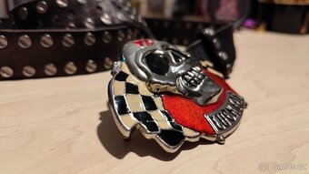 Masivní studded kožený opasek - 6