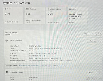 Herní Gigabyte GTX 1660 super/ i3 /16GB RAM - 6