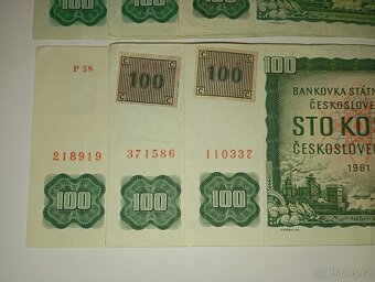 BANKOVKY 100 KČS 1961, VŠECHNY VYDANÉ SÉRIE - 6