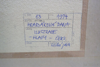 Abstarktní obraz - červená Hlava - D. Hrabáková - 6