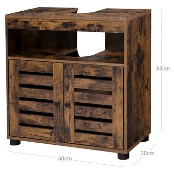 Koupelnová skříňka pod umyvadlo VINTAGE - rustikální hnědá - 6