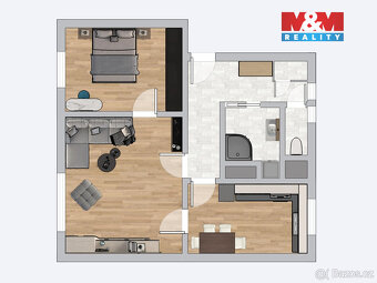 Pronájem bytu 2+1, 59 m², Pardubice, ul. Josefa Ressla - 6