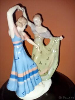 Tančící dívky. ROYAL DUX- ART-DECO sig. ELLY STROBACH - 6