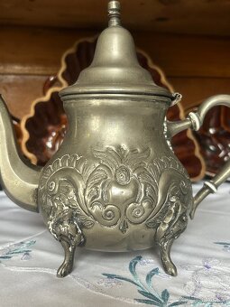 Vintage marocká postříbřená konvice na čaj - 6