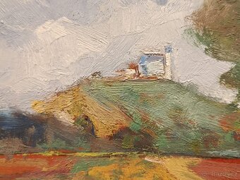 Obraz - Oldřich Karel, Kunětická Hora, olej 32x37 - 6
