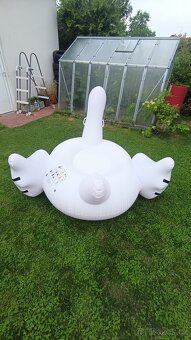 Velká NAFUKOVACÍ LABUŤ 115x180x190cm. VxŠxD. Používaná necel - 6