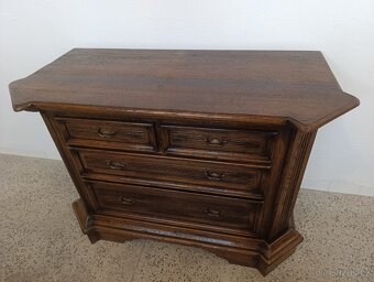 Starožitná komoda + zrcadlo, nábytek z masívu - 6