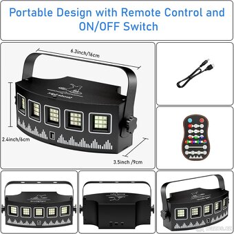 Stroboskopické světlo pro párty - LED disko 2ks Cena za vše - 6