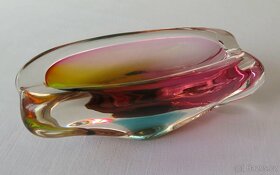 Váza a popelník z barevného hutního skla - 6