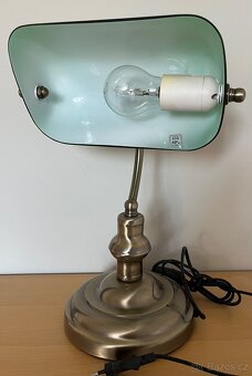 Stolní lampa v bankéřském stylu, zelená - 6
