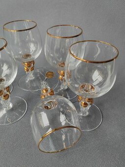 Nádherná sada skleniček na vino Zlatá Zuzana 1956-1960 - 6