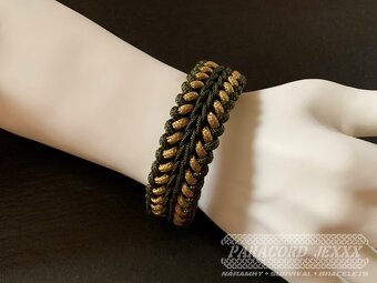 PARACORD náramek (18 cm) bronze - oliv - 6