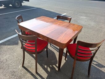Jídelní stůl Halabala + židle Ton - 6