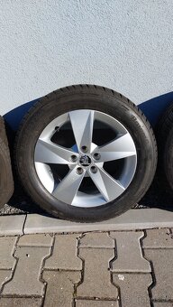 Alu kola 5x100 r15 originál škoda fabia zimní pneu - 6