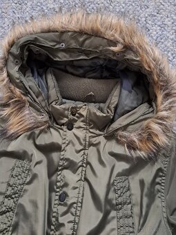 Crosswind - Zimní lesklá khaki bunda s kapucí vel.L - 6