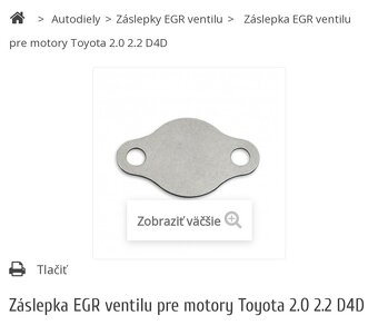 Zaslepka egr ventil toyota lexus d4d d-cat - 6