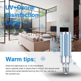 UV-C germicidní dezinfekční žárovka 60W na patici E27. - 6