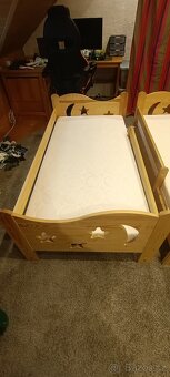 2x dětská postel borovice + matrace 160x80cm - 6