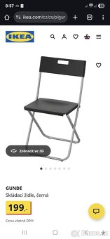 10x skládací židle IKEA GUNDE - 6