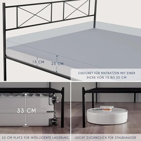 Nová kovová robustní postel Dreamzie 140x190 #B0CKBCNJMV - 6