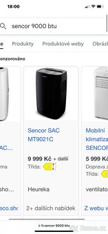 Prodám mobilní klimatizaci Sencor MT9021C - 6