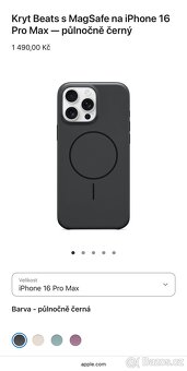 Kryt Beats s MagSafe na iPhone 16 Pro Max — půlnočně černý - 6
