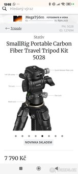 SmallRig 4221 Travel Video Tripod Kit – nový, nerozbalený dá - 6