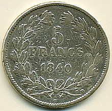 Mince Francie,  5 frank,  Ludvík Filip - 6