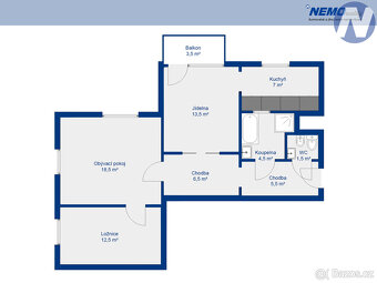 Prodej bytu 3+1+balkón, 74 m2, Sídliště SNP, Lhenice - 6