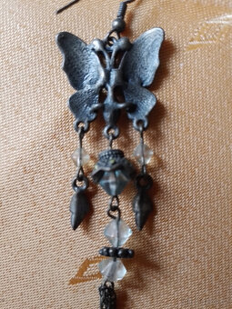 Náušnice vysací  kov.korálky - 6