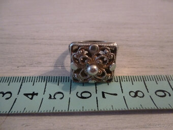 Stříbrný prsten starožitný - 6