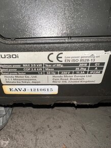 Kapotovaná elektrocentrála HONDA EU 30i rok 2018 - 6
