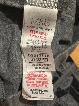 3 ks tepláčky, legíny, spodní kalhoty M&S vel.104 - 6