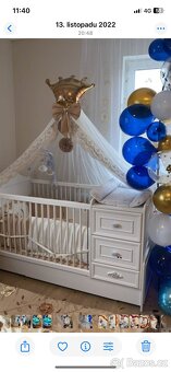 Dětská rostoucí postýlka Ema- bílá (100x85x163 cm) - 6