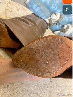 Givenchy Brown Leather Tall Wedge Boots kozačky vel.38,5 - 6