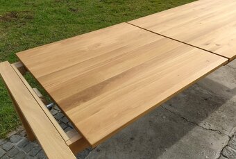 Nový rozkládací dubový masivní stůl 90x180+100 cm - 6