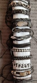 Kožený náramek pletený korálky komponenty - 6