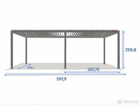 Hliníková bioklimatická pergola 6x3,6 m - 6