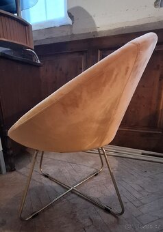 Designové křeslo s podnožkou - výborný stav - 6
