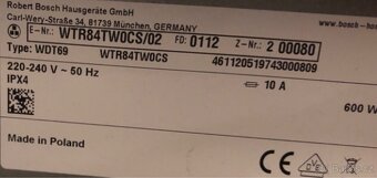 Bosch sušička prádla WTR84TW0CS - 6