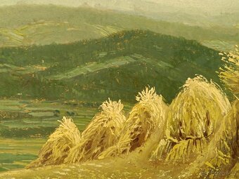 Obraz J.Svátek, žně na Šumavě, olej 62x75 - 6