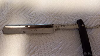 Starožitná břitva včetně pouzdra a brousku - 6