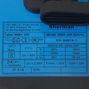 Nová MINI svářečka Sherman MMA 200 Speedy - 6
