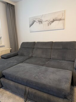 Šedá rozkládací sedací souprava s úložným prostorem - 6