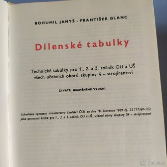 Dílenské tabulky a strojnické tabulky - 6
