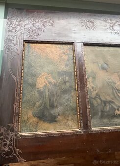 Secesní obrazový panel – triptych kolem roku 1900 - 6