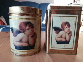 Plechové dózy, Vánoční dekorace, andělé - 6