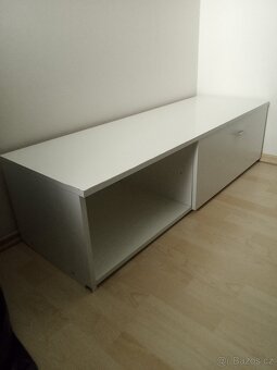 TV skříňka otevírací, bílá - 6